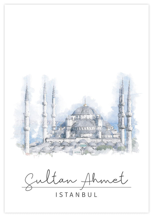Sultan Ahmet Watercolor Poster
