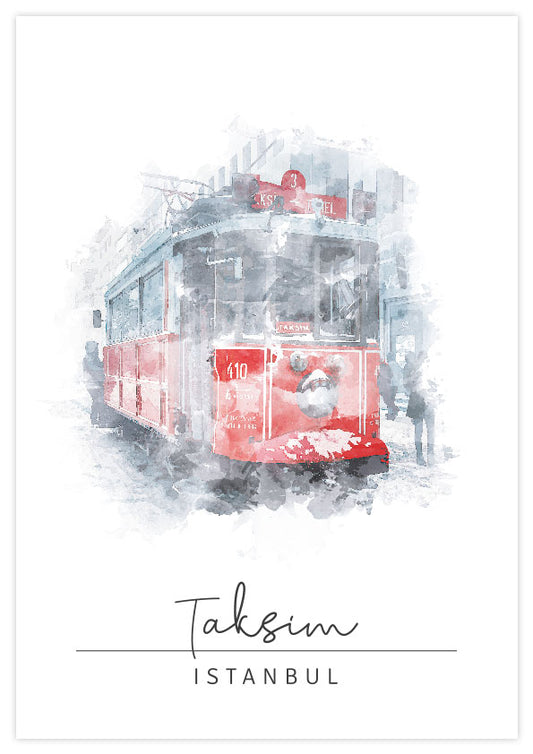 Taksim Watercolor Poster